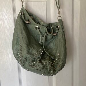 Deena And Ozzy UO Teal Studded Shoulder Bag